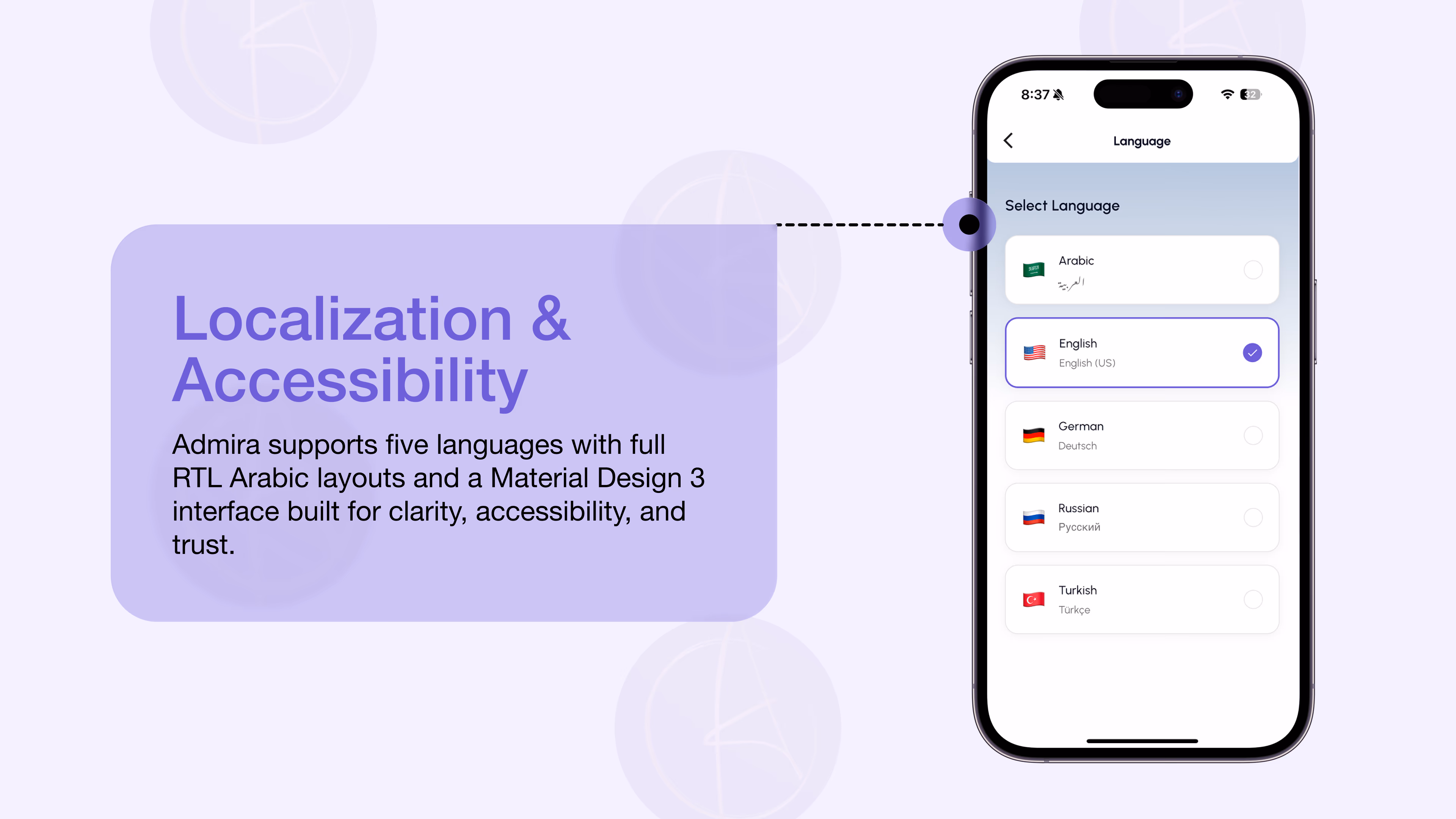 Admira — Mobile app interface, a case study by Codeable