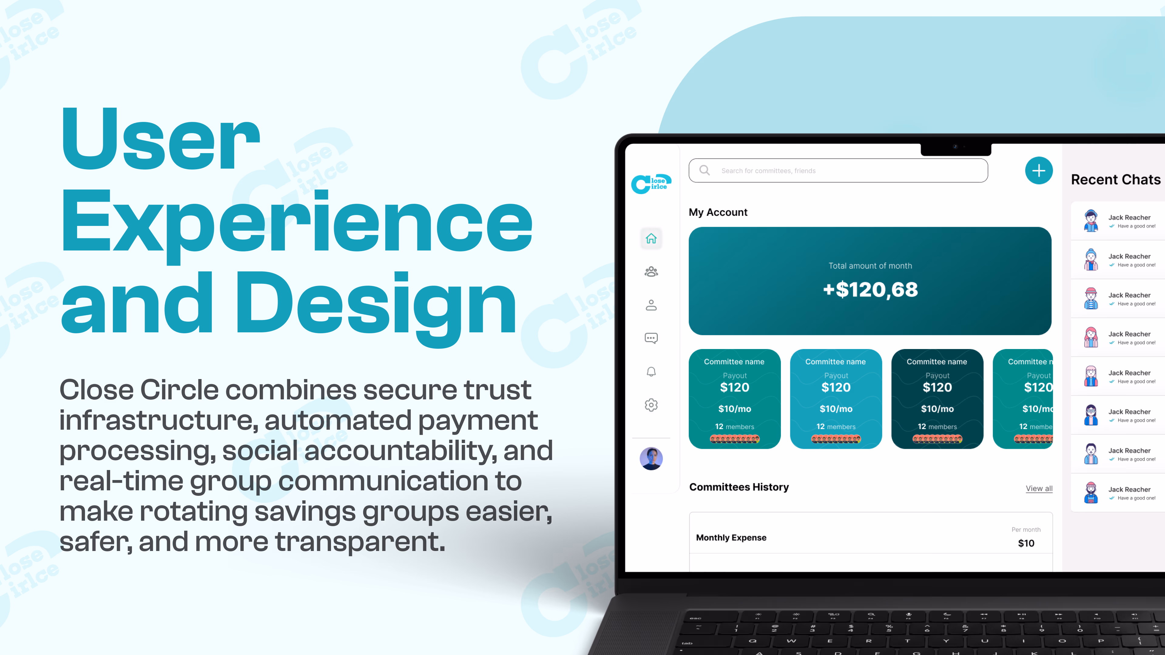 CloseCircle — Web app interface, a case study by Codeable