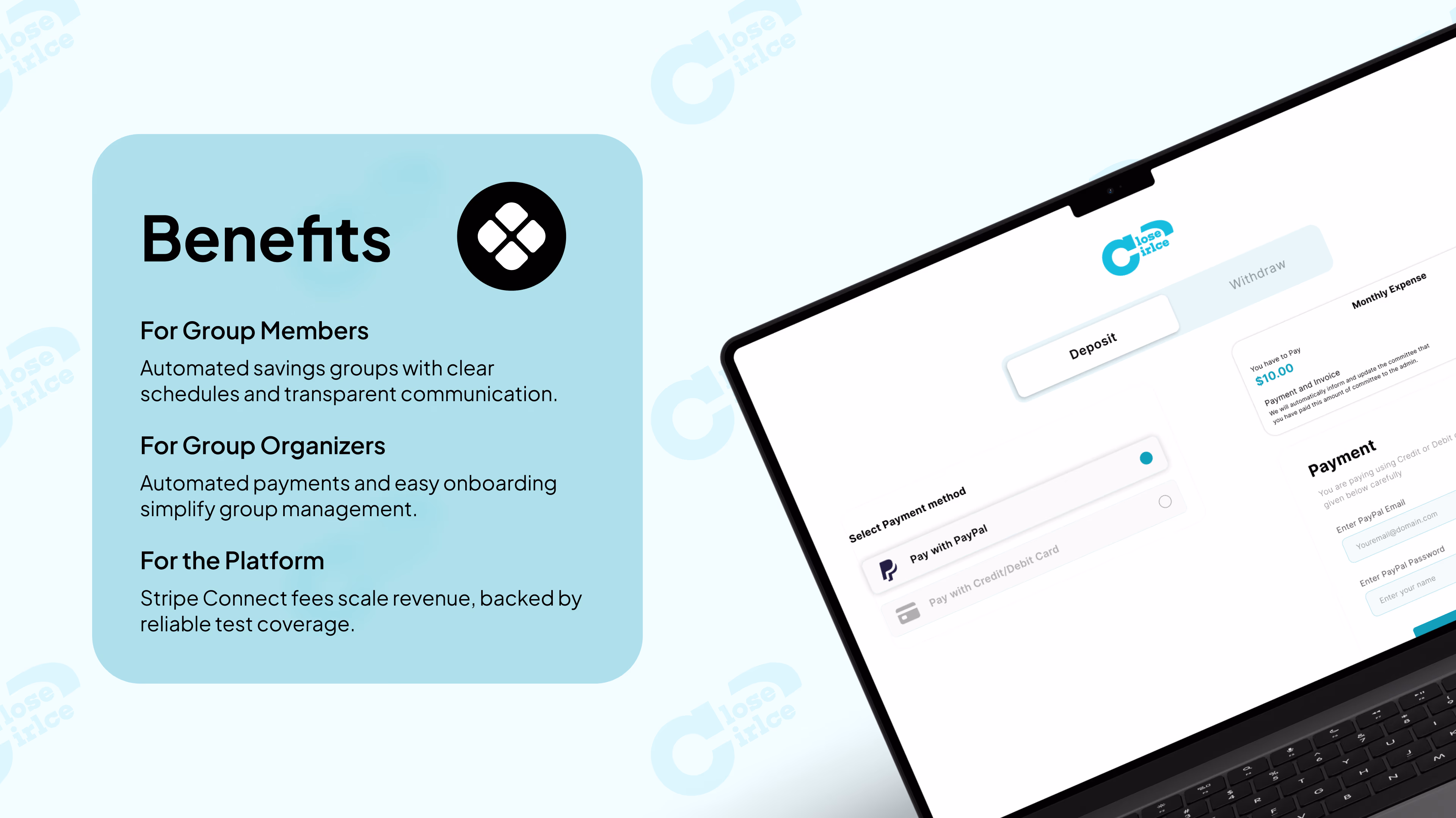 CloseCircle — Web app interface, a case study by Codeable