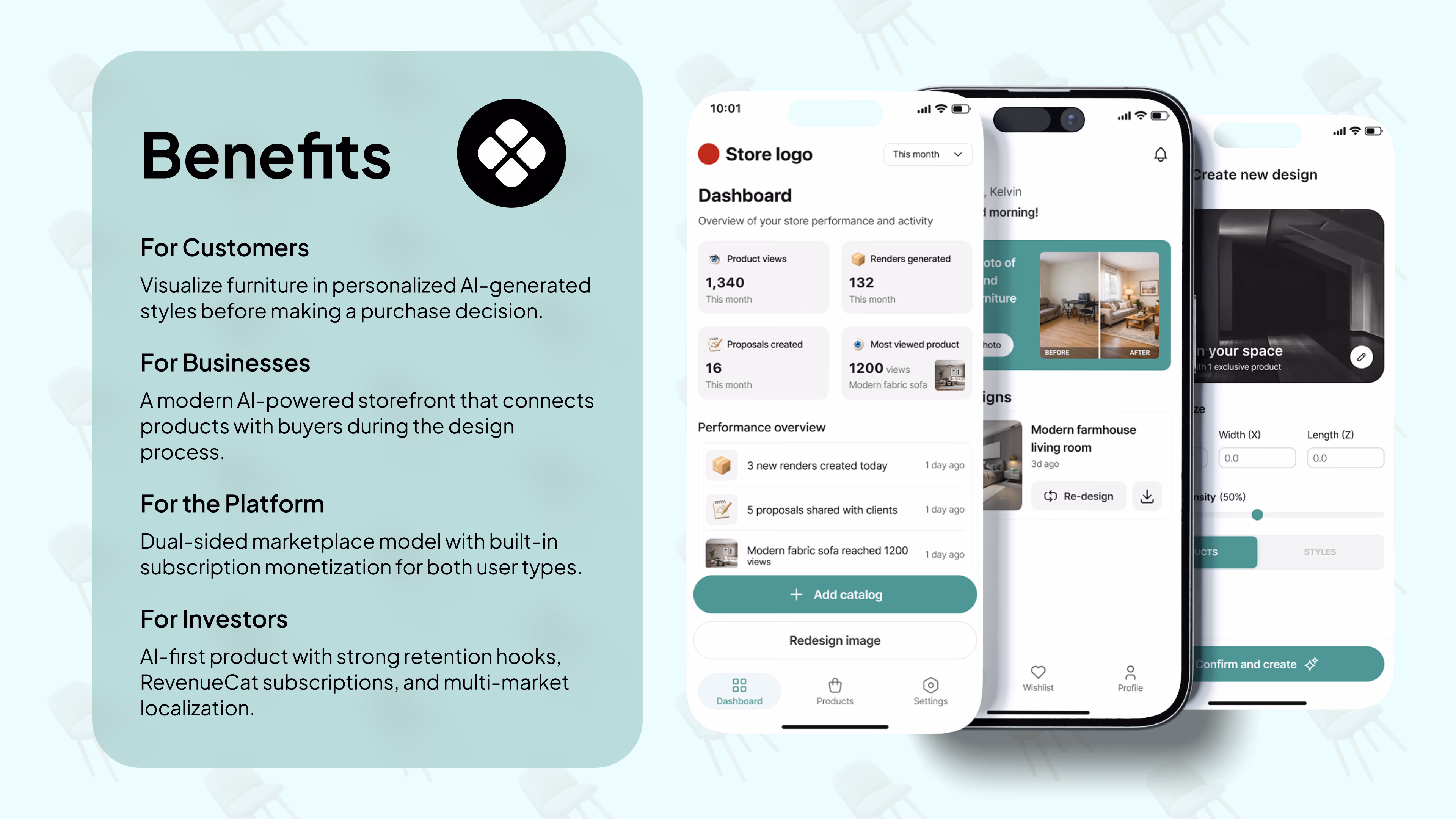 Muebly — Mobile app interface, a case study by Codeable