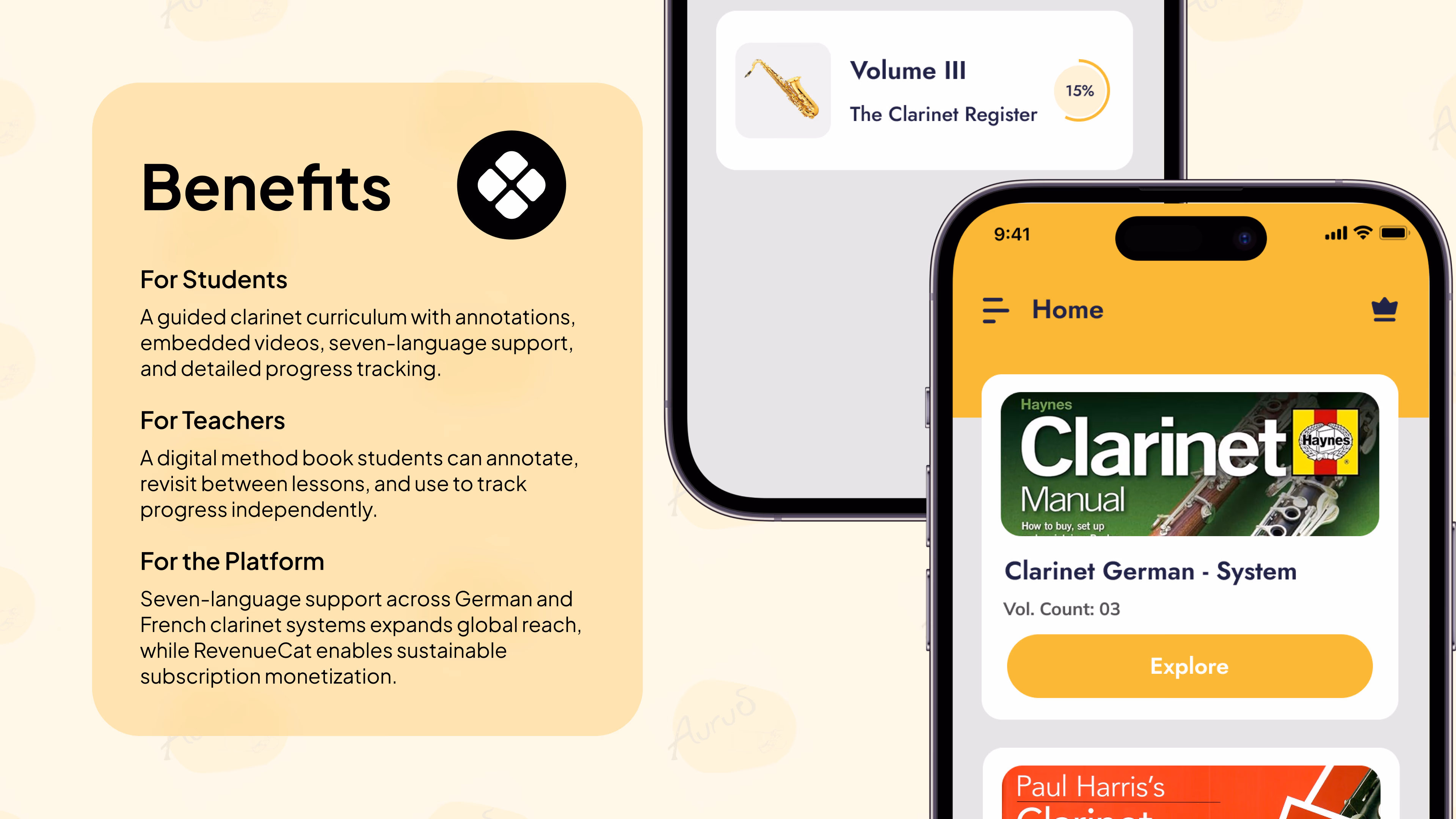 Aurus — Mobile app interface, a case study by Codeable