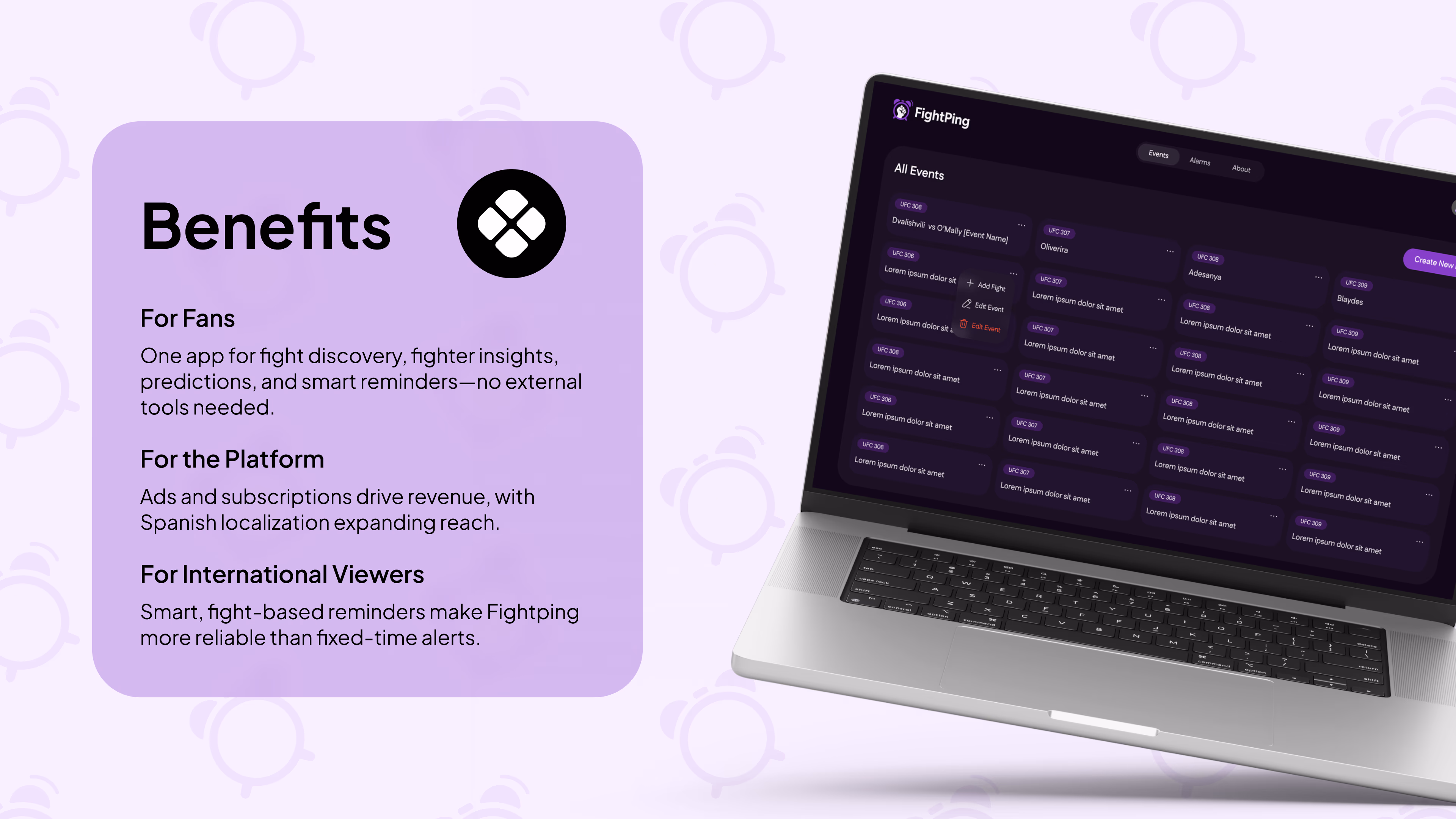 FightPing — Mobile app interface, a case study by Codeable