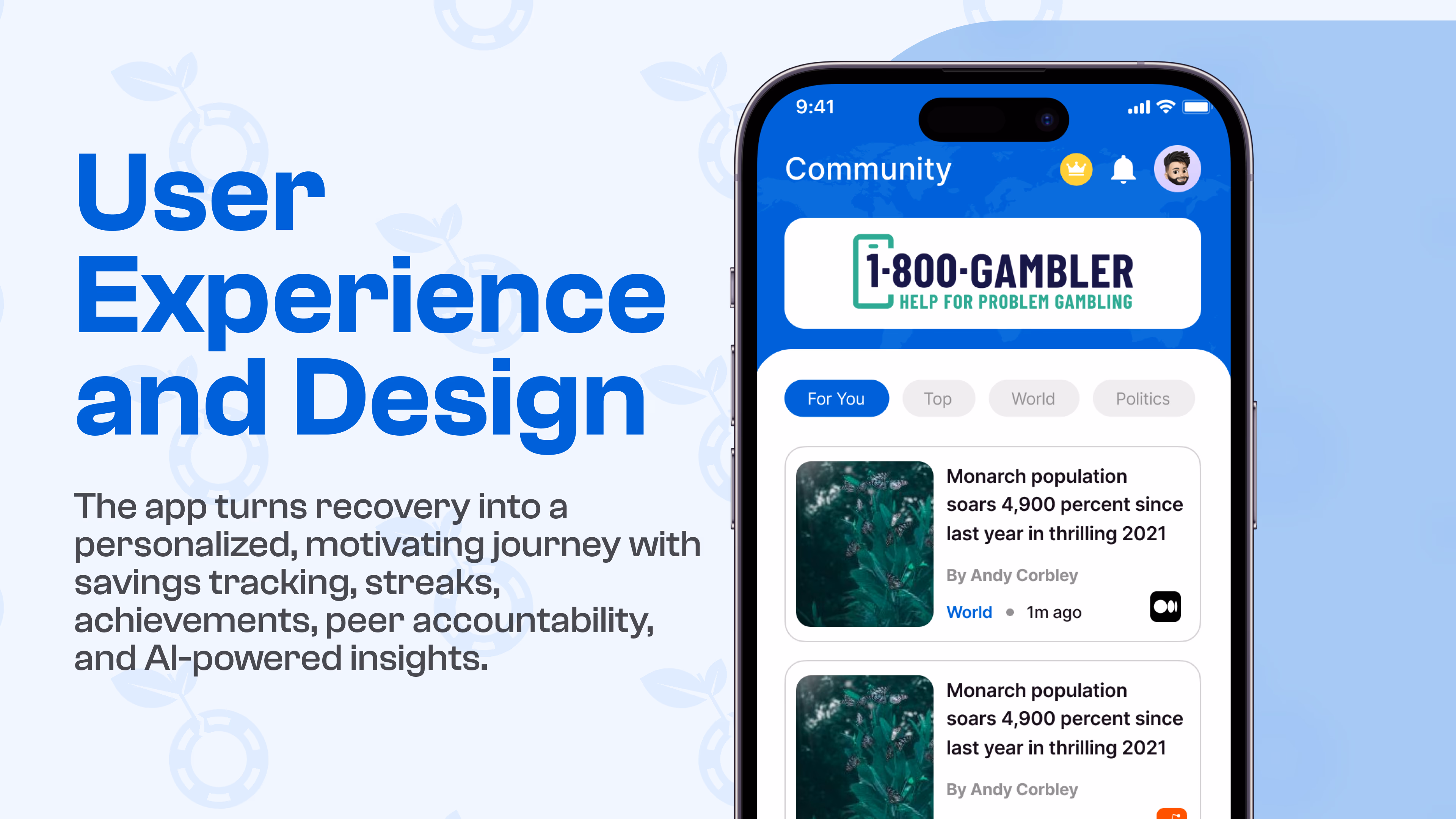 Quit Betting — Mobile app interface, a case study by Codeable
